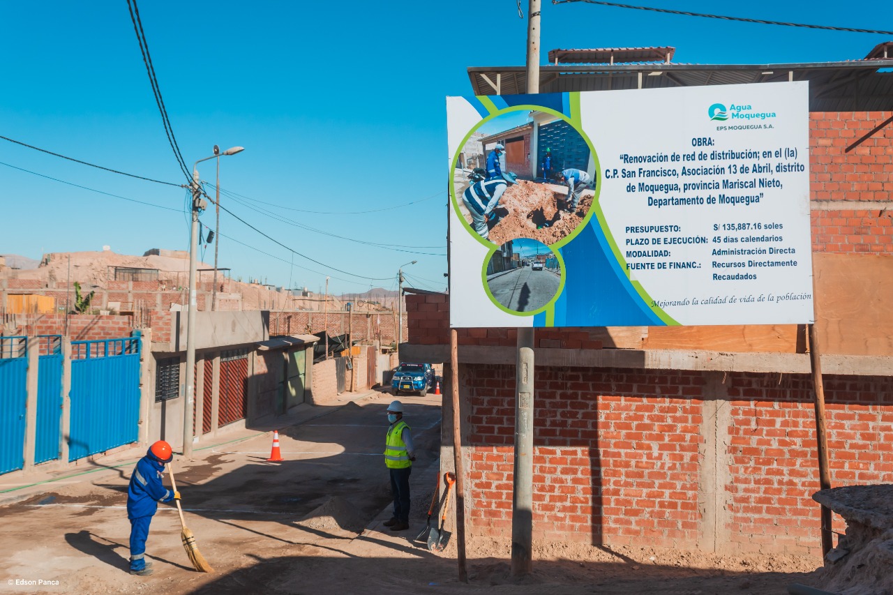 EPS Moquegua inició trabajos de renovación en la red de agua potable en el CP San Francisco